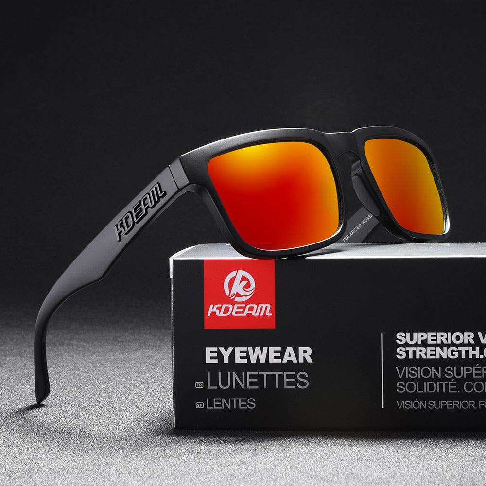 KDEAM TR90 Rimless Polarized Sport Sunglasses For Men Driving Fishing  Glasses