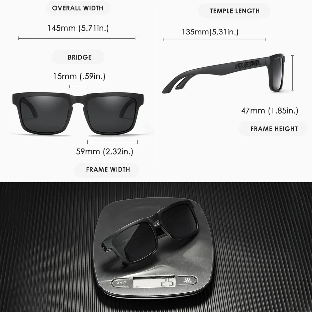 KDEAM Brand New 3D Logo Square Polarized Sunglasses Vacationing Driving Sun Glasses Real Coating Lense KD332